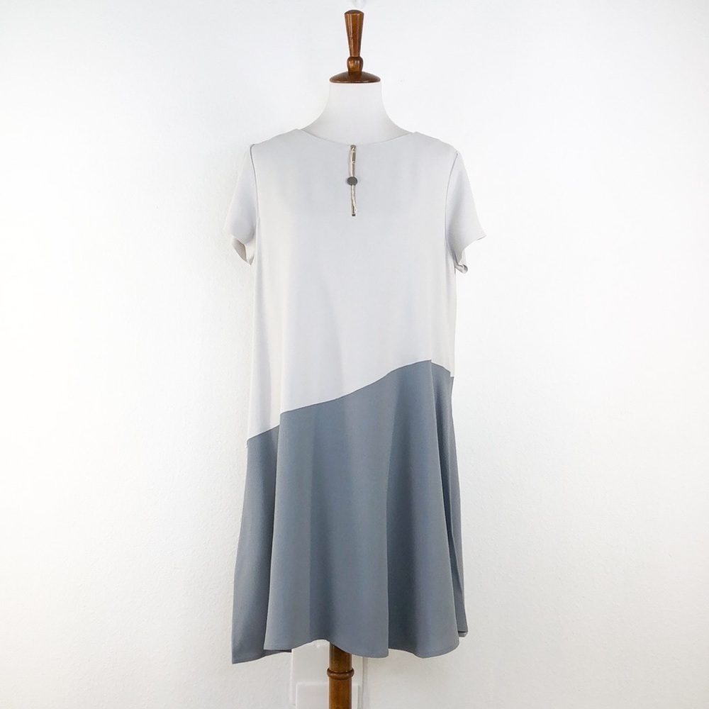 Antonelli Firenze Grey Zip Front Shift Dress